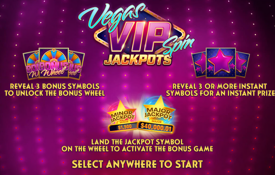 VIP Vegas Spin carousel navigation 0