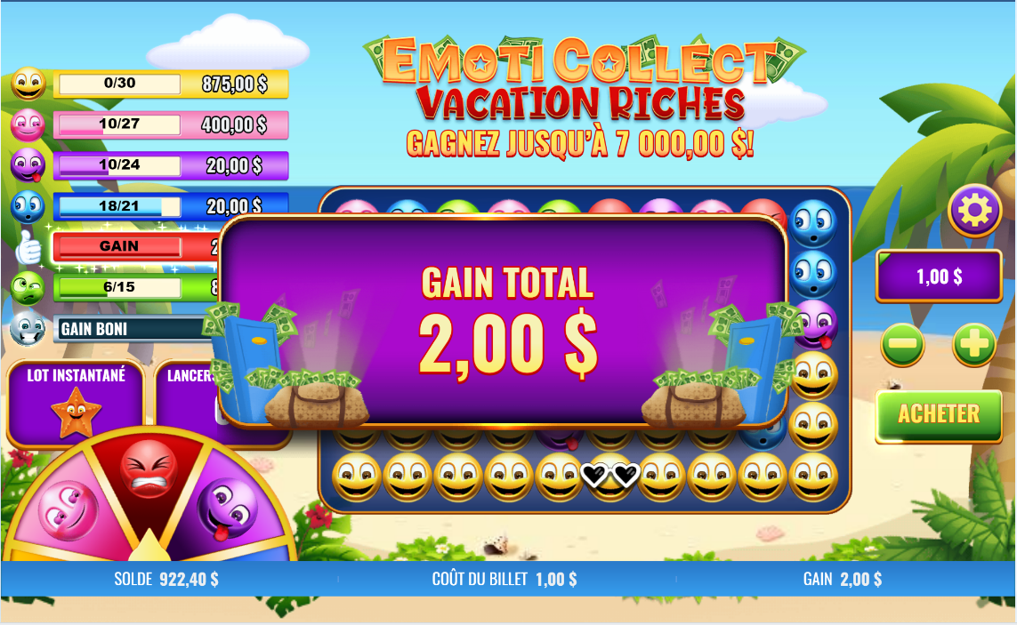 EmotiCollect Vacation Riches carousel navigation 1