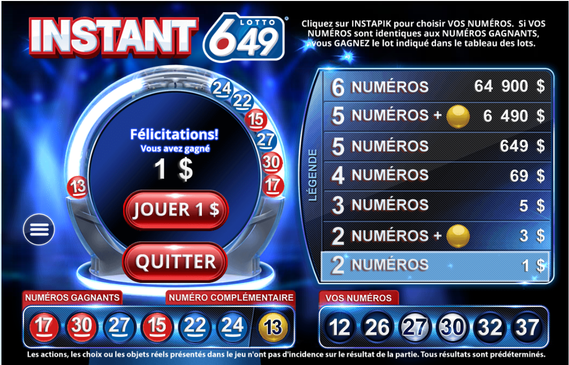 Lotto Instantané 649 carousel navigation 3