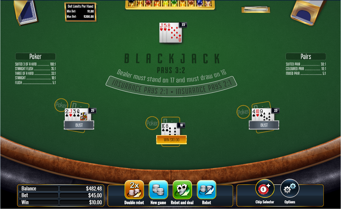 Blackjack Poker & Pairs Surrender carousel navigation 2