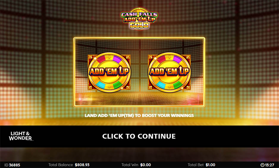 Cash Falls Add Em Up Gold carousel image 0