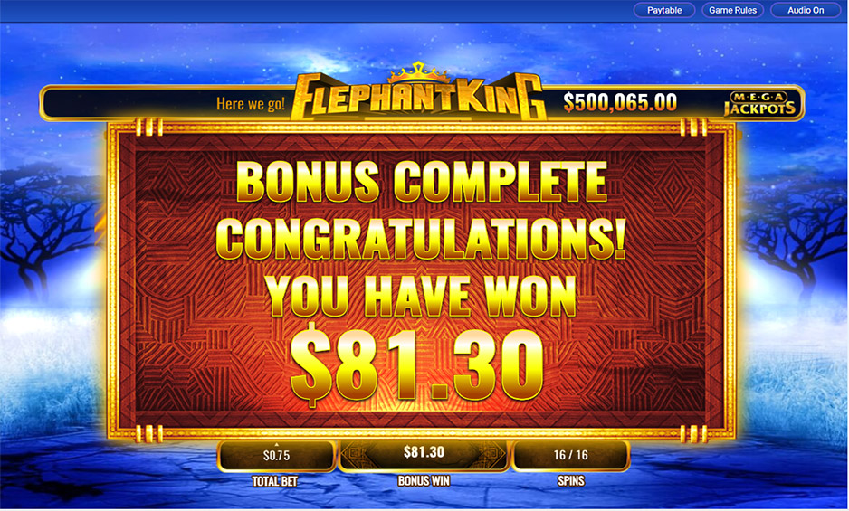 Megajackpots Elephant King carousel navigation 4