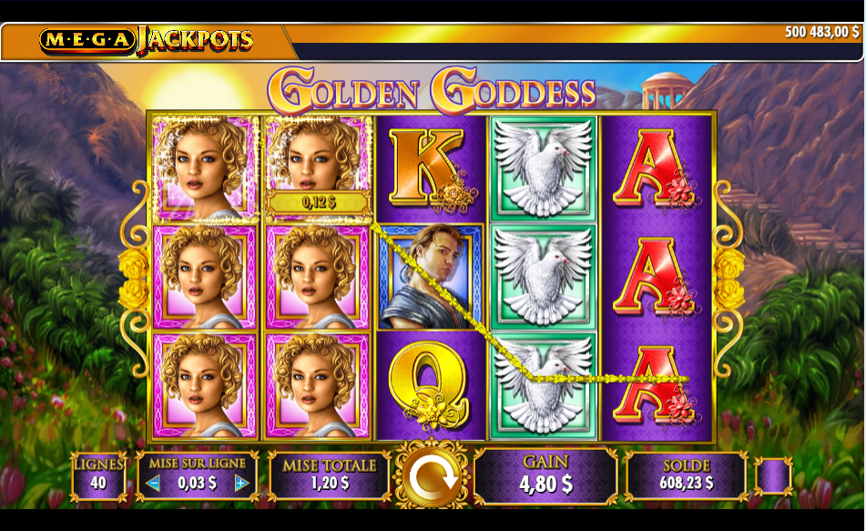 Megajackpots Golden Goddess carousel navigation 2