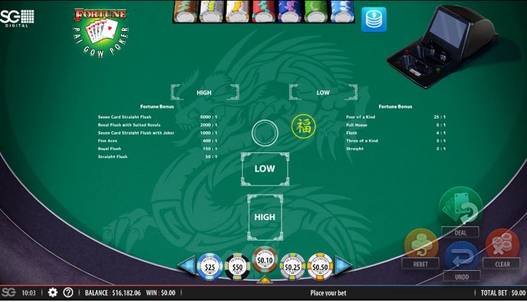 Pai Gow Poker carousel navigation 0
