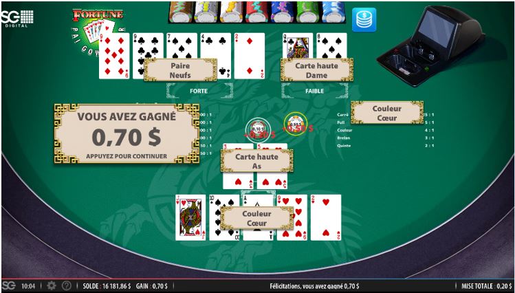 Pai Gow Poker carousel navigation 2