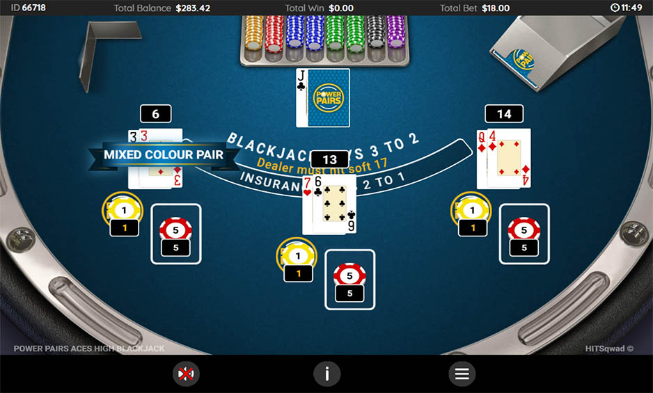 Power Pairs Aces High Blackjack carousel image 3