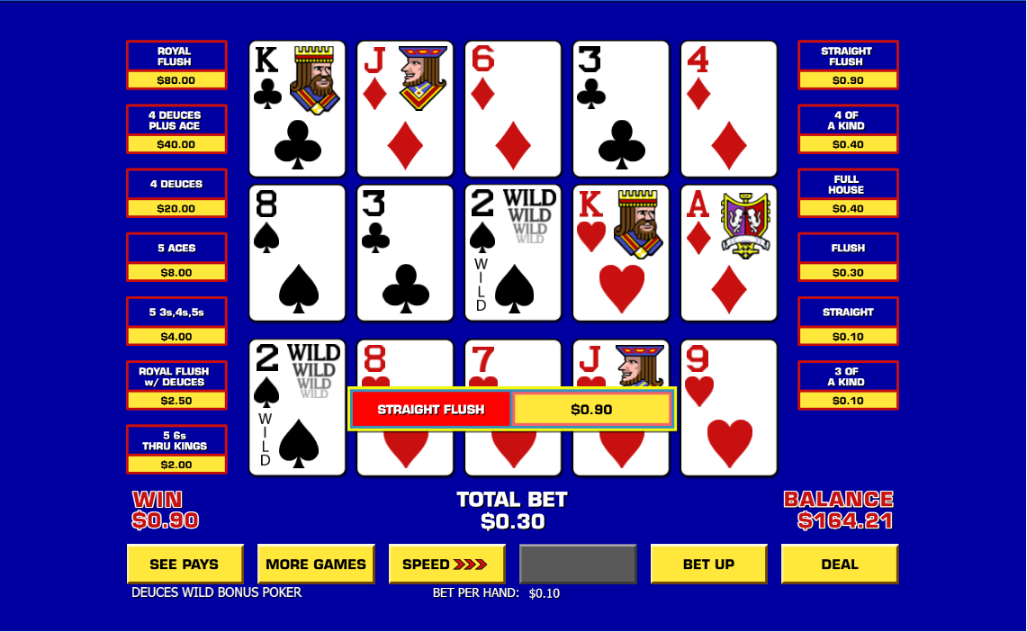 Triple Play Draw Poker carousel navigation 3