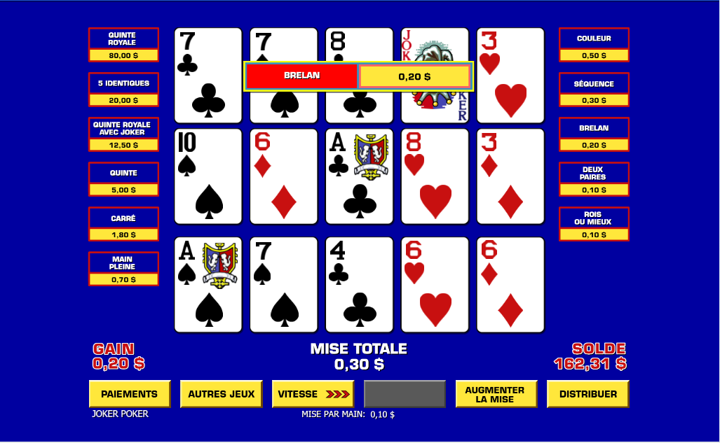 Triple Play Draw Poker carousel navigation 3
