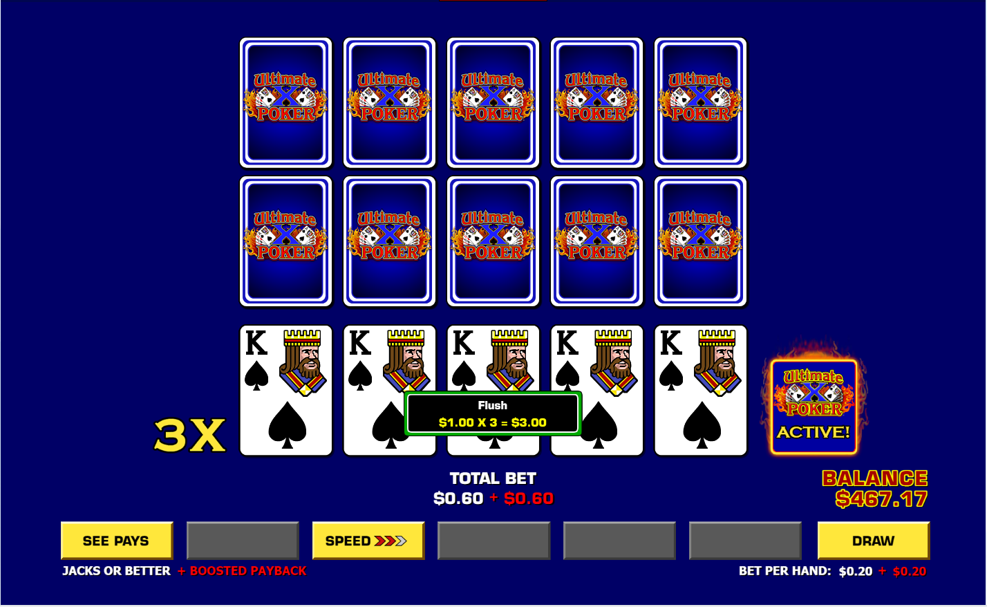 Ultimate X Poker Triple Play carousel navigation 4
