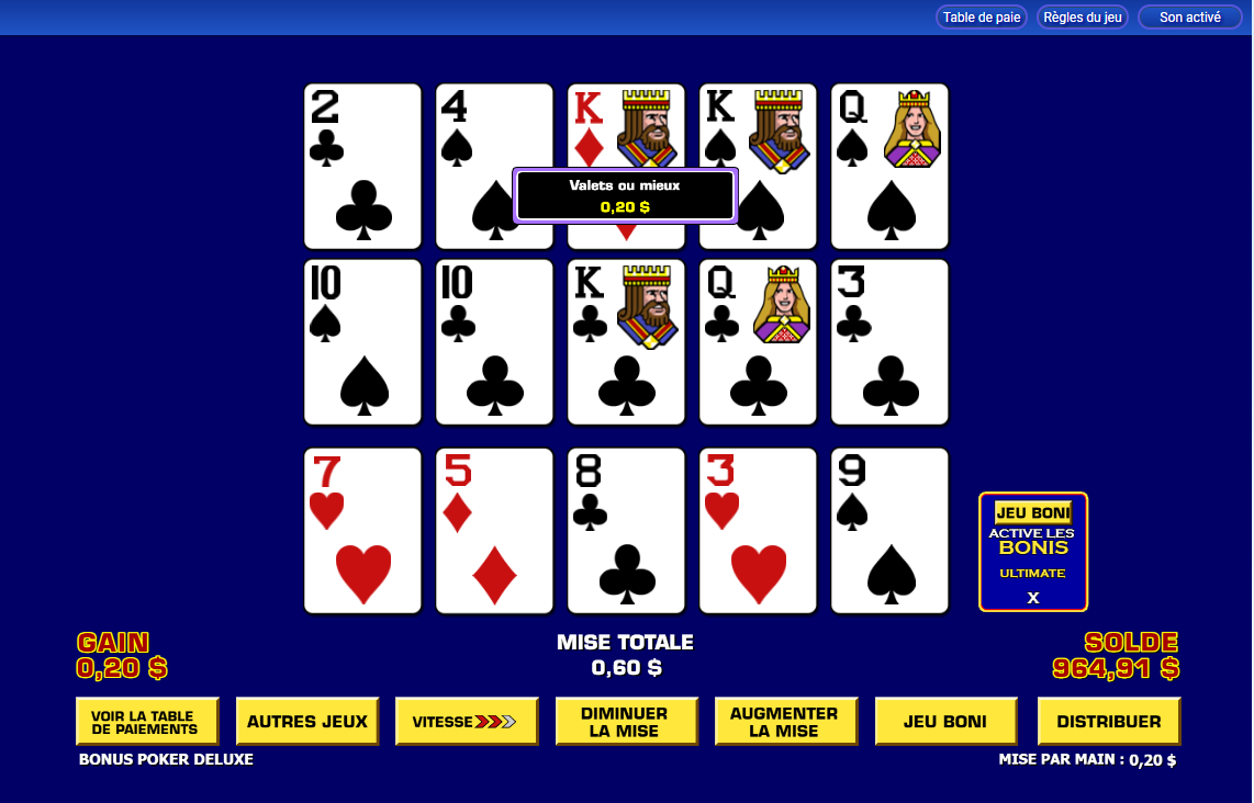 Ultimate X Poker Triple Play carousel navigation 2